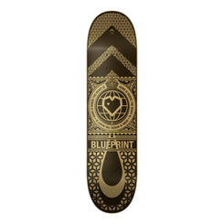 Blueprint Home Heart Black / Gold Skateboard Deck - 8.125"