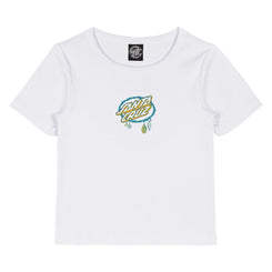 Santa Cruz Womens T-Shirt Barbed Oval Dot Front T-Shirt - White - Skatewarehouse.co.uk