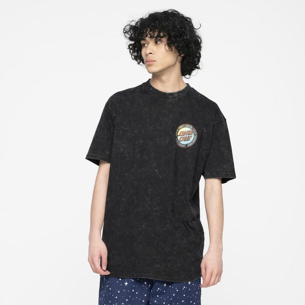 Santa Cruz T-Shirt Loud Ringed Dot T-Shirt - Black Acid Wash - Skatewarehouse.co.uk