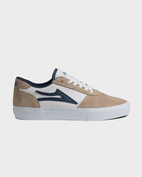 Lakai Manchester Skate Shoes White Tan Navy - Skatewarehouse.co.uk
