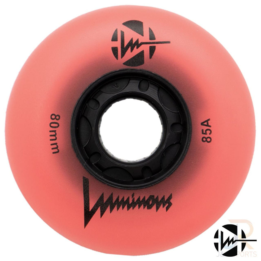 Luminous Led Inline Wheel (Set of 4 Wheels) - Coral Glow - 80Mm/85A - Skatewarehouse.co.uk