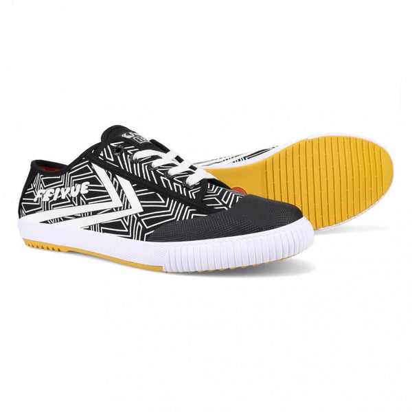 Feiyue Footwear Fe Lo 1920 Chevron Print Martial Arts/Gym/Lifing Shoes - Black / White / Red - Skatewarehouse.co.uk
