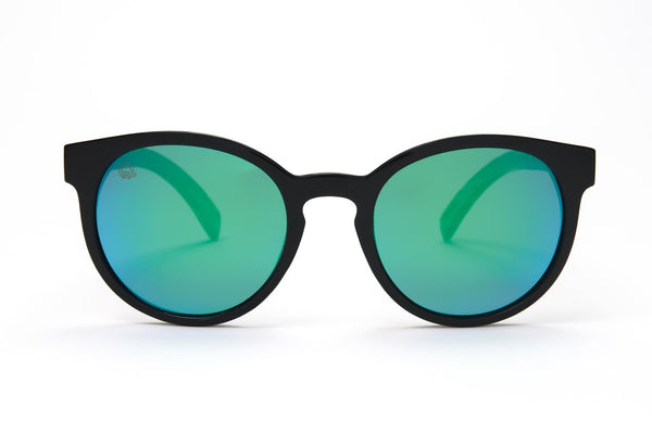 Luma Tidepool Recycled Sunglasses - Black/Green - Skatewarehouse.co.uk