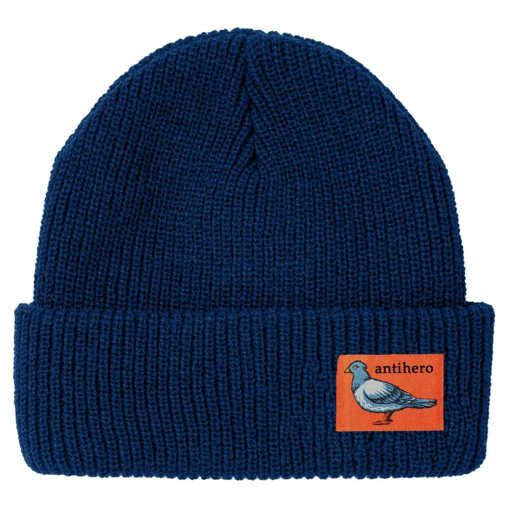 Anti Hero Lil Pigeon Label Beanie (Navy / Orange) - One Size