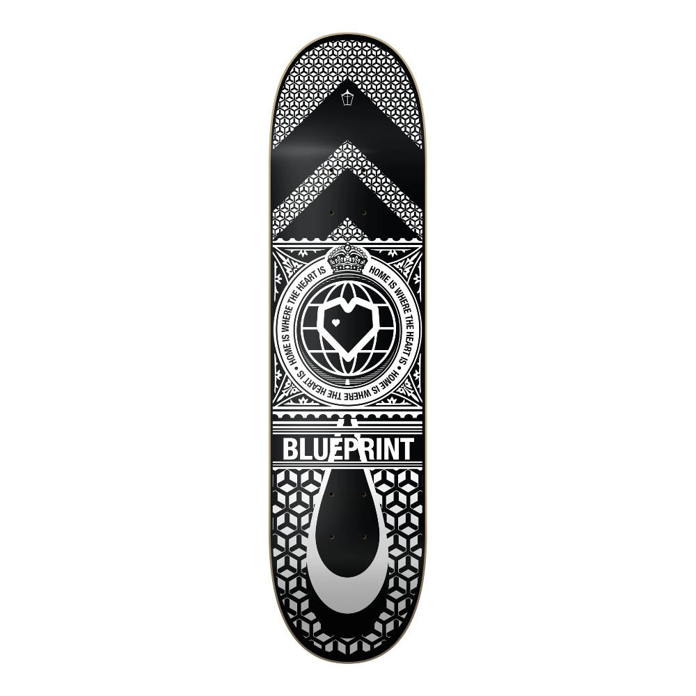 Blueprint Home Heart White / Black Skateboard Deck - 8.0"