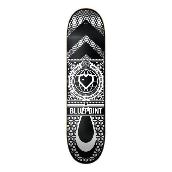 Blueprint Home Heart White / Black Skateboard Deck - 8.0