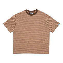 WKND Stripe Tee Brown & Navy - Skatewarehouse.co.uk