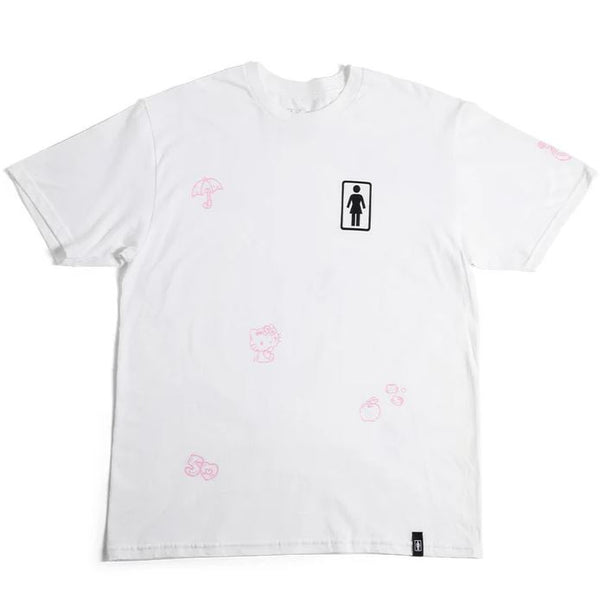 Girl x Hello Kitty 50th All Over Tee White - Skatewarehouse.co.uk