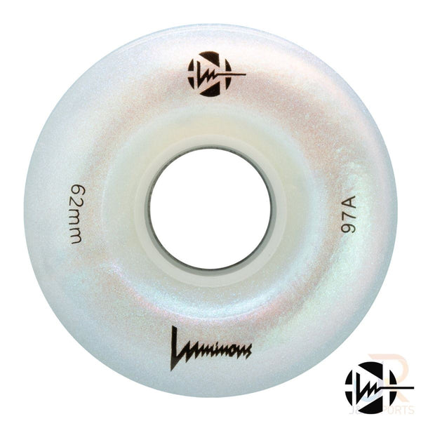 Luminous LED Quad Wheel - White Pearl - 62mm / 97a (Unit)