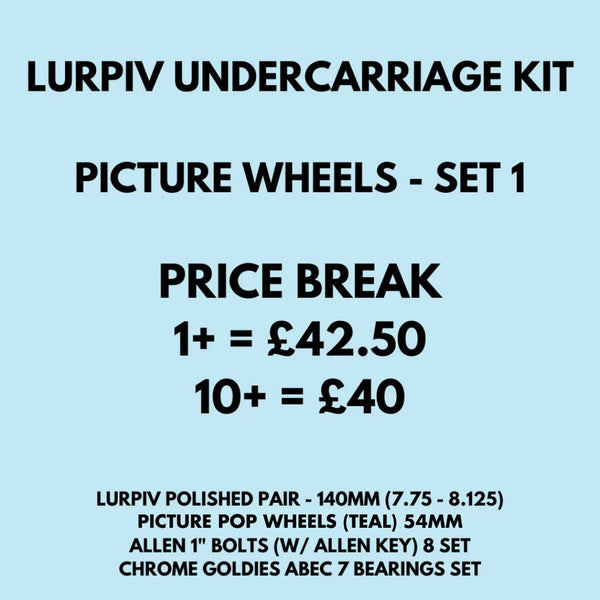 Lurpiv Undercarriage Kit Picture - 140mm (7.75-8.125) Skateboard Trucks (Pair)