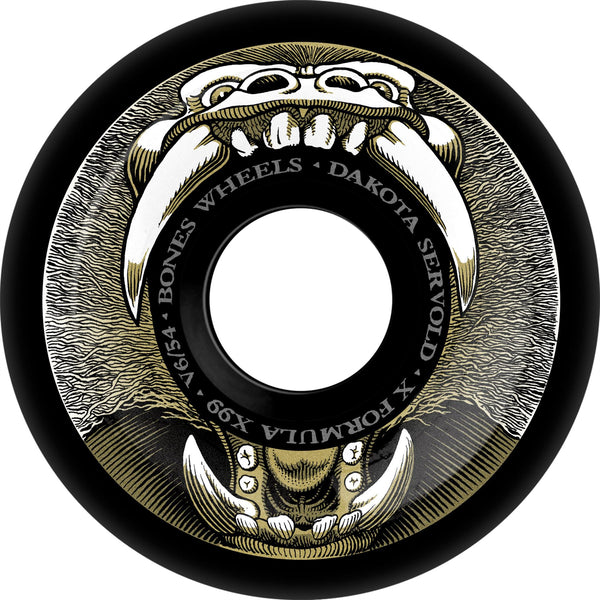BONES Servold 'Baboonatic' 54mm V6 Widecut X-Formula 99a Skateboard Wheels - Black