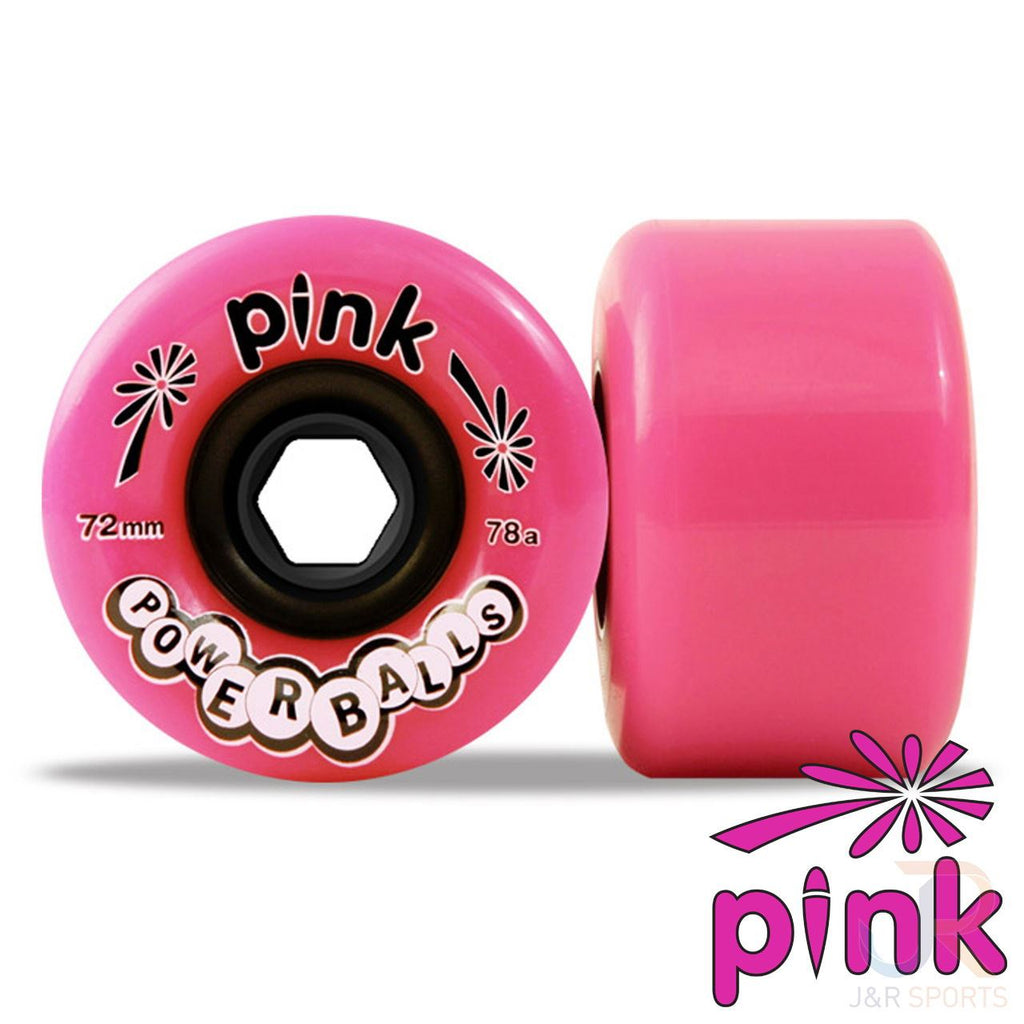 Pink - Classic Powerballs - 72/78A - Set 4 - Skatewarehouse.co.uk