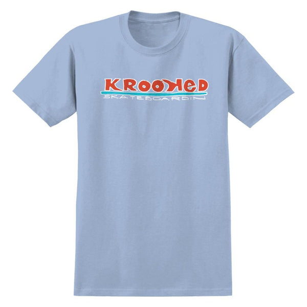 Krooked T-Shirt Skateboardin - Light Blue / Red / White / Blue - Skatewarehouse.co.uk