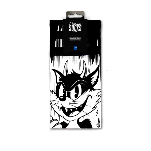 American Socks Evil Cat - Mid High Socks