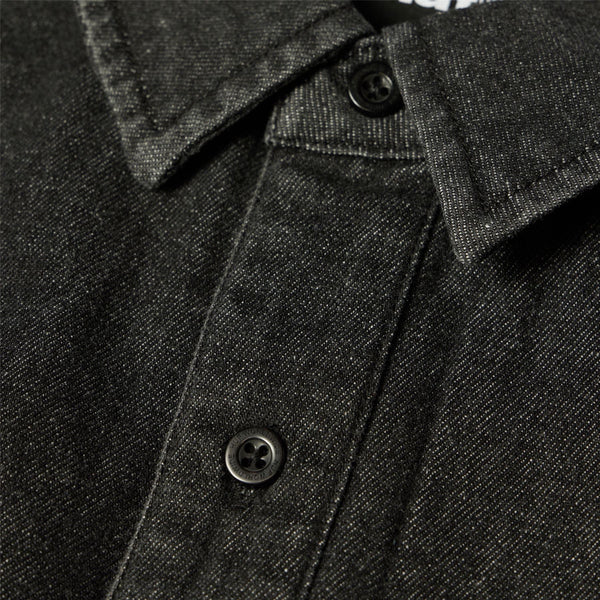 HUF Carson Overdyed Denim LS Shirt (Black)