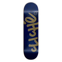 Cliché Handwritten Navy / Gold Skateboard Deck - 8.0"