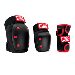 CORE Protection Skate Triple Pad Set - Red (Knee / Elbow / Wrist)