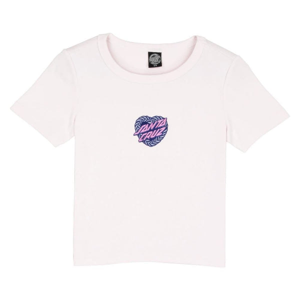 Santa Cruz Womens T-Shirt Heart Wreath Mini Front - Rose Quartz - Skatewarehouse.co.uk