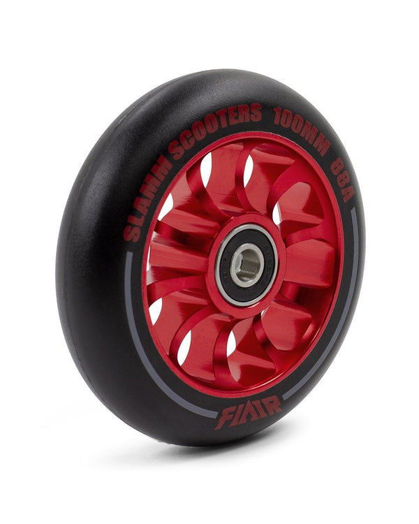 Slamm Scooter 100mm Flair 2.0 Scooter Wheels - Red - Skatewarehouse.co.uk