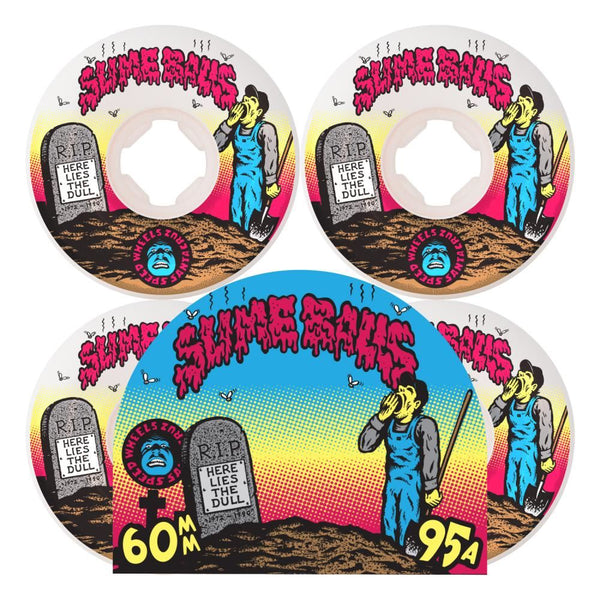 Slime Balls Skateboard Wheels Death Of Dull Vomits 95a - White - Skatewarehouse.co.uk