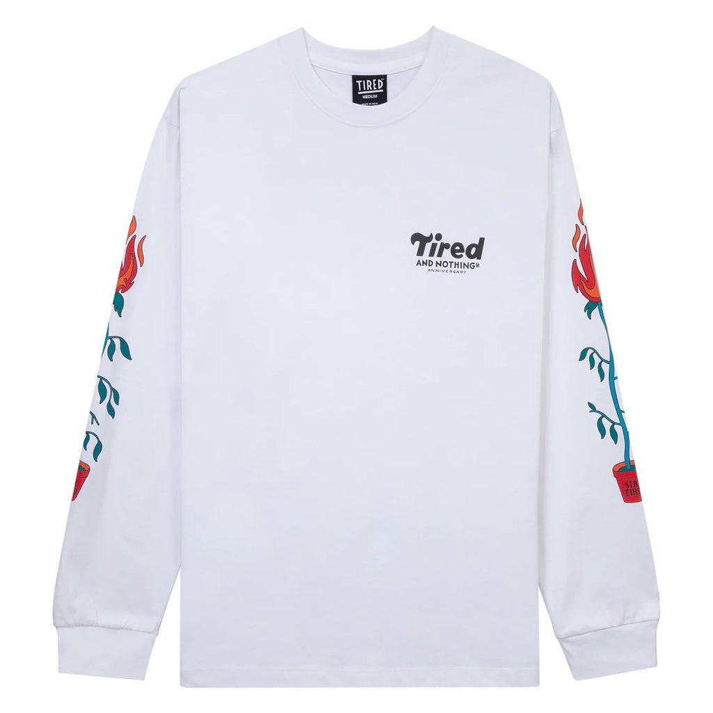 Tired Nothinth Long Sleeve Tee White