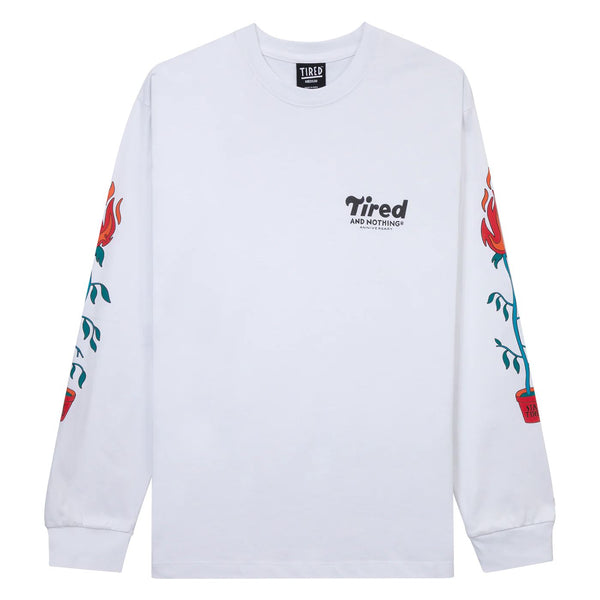 Tired Nothinth Long Sleeve Tee White