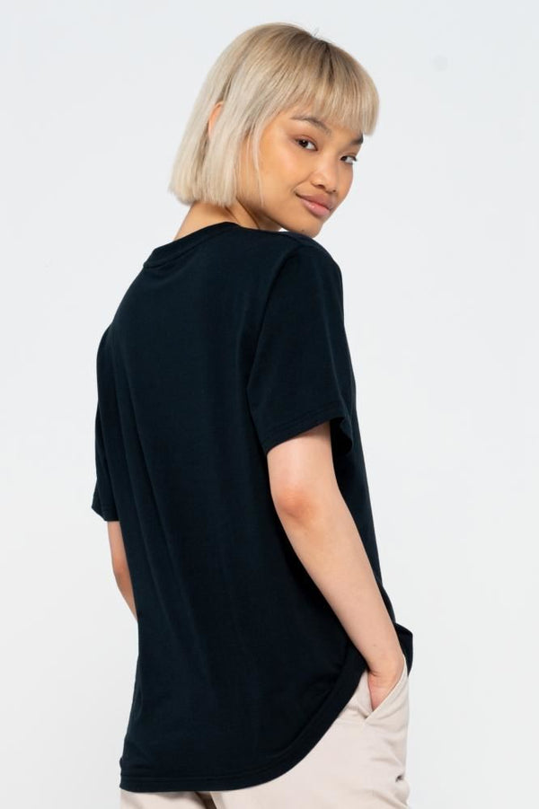 Santa Cruz Womens T-Shirt Checkerbloom Strip T-Shirt - Black - Skatewarehouse.co.uk