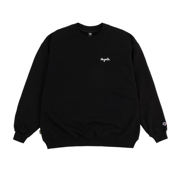 Magenta Script Crewneck Black - Skatewarehouse.co.uk