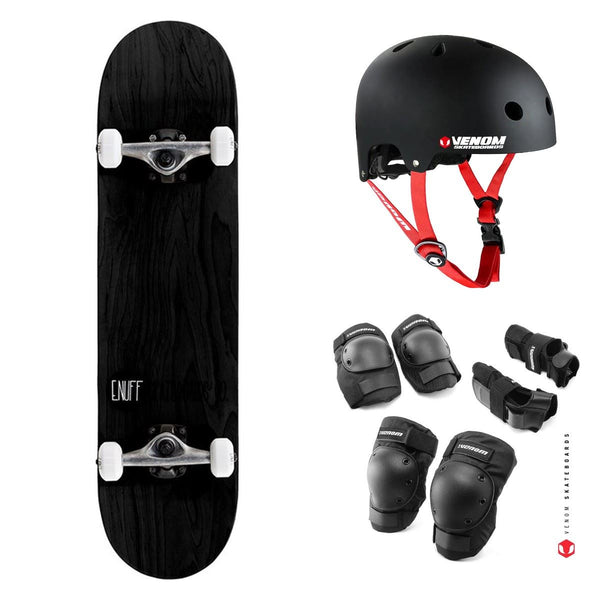 Enuff Logo Stain Black Complete Skateboard Bundle