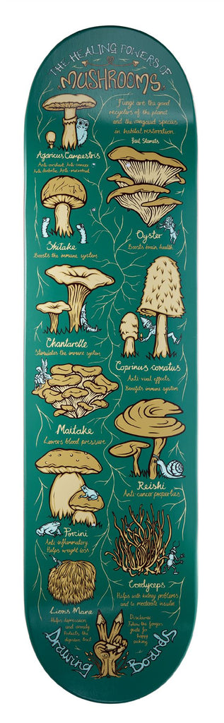 Drawing Boards Healing Series - Mushroom Skateboard Deck - 8.25"