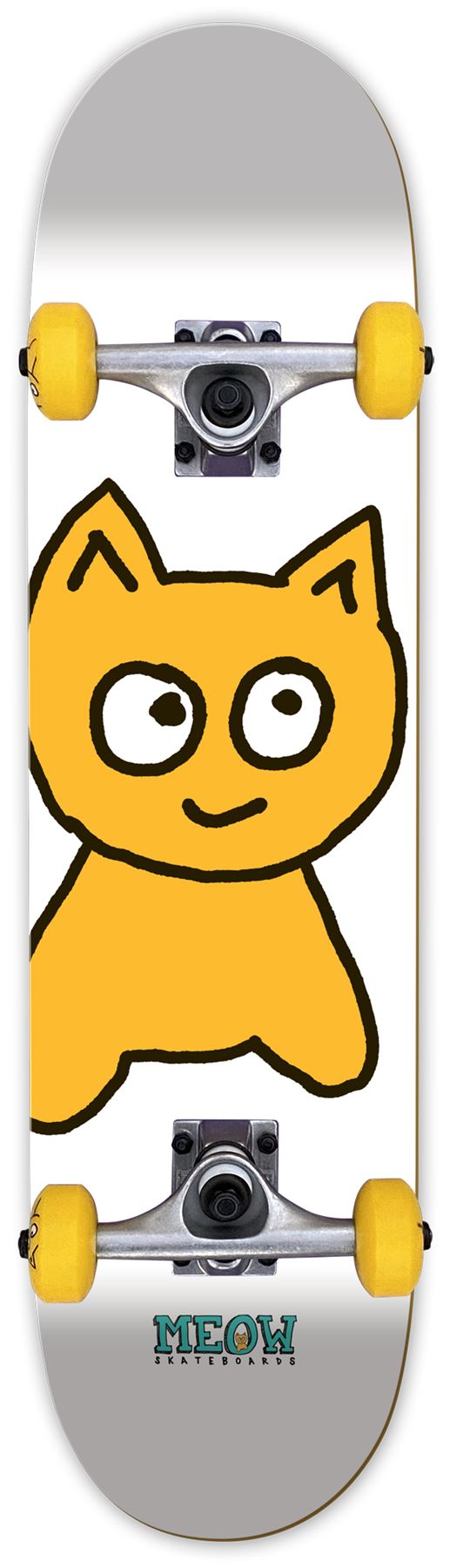 Meow Big Cat Soft Top White Complete Skateboard - 7.0