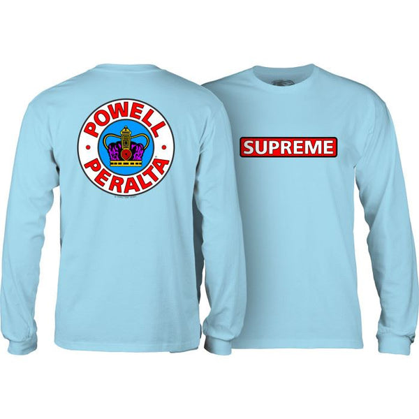Powell-Peralta™ Supreme Longsleeve Tee Light Blue - Skatewarehouse.co.uk