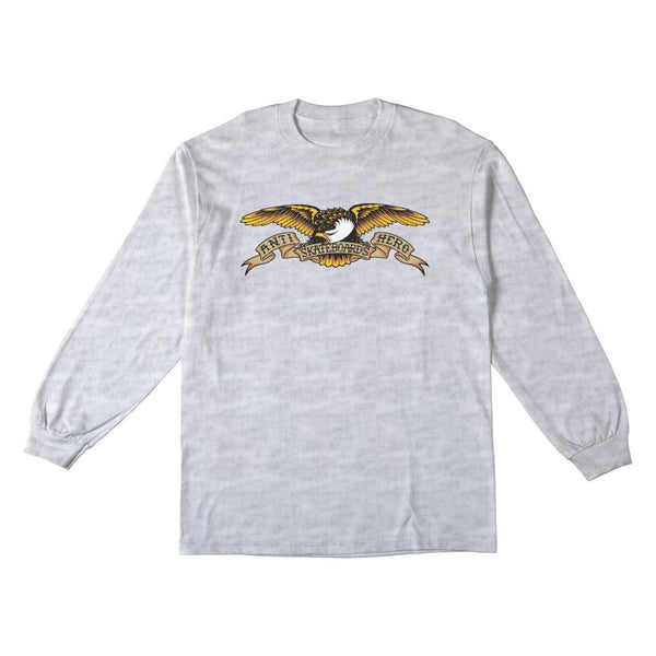 Anti Hero L/S T-Shirt Eagle - Ash / Black - Skatewarehouse.co.uk