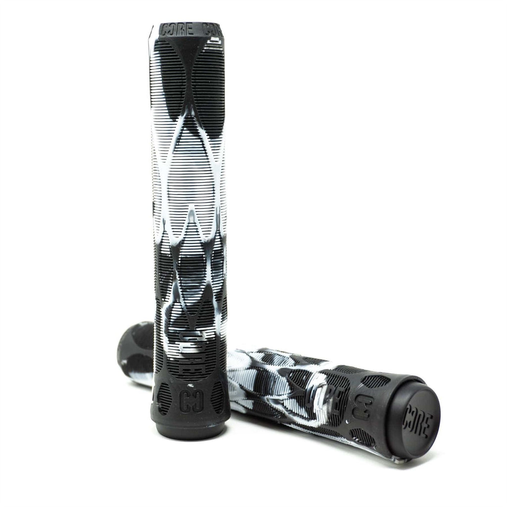 CORE Pro Handlebar Grips, Soft 170mm - Slate (White/Black) - Skatewarehouse.co.uk