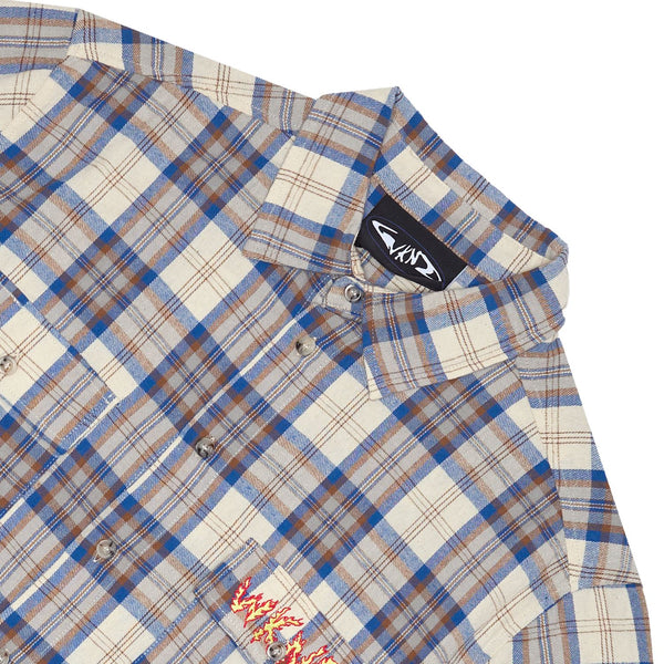 WKND Wilson Shirt Blue Flannel - Skatewarehouse.co.uk