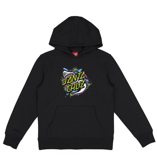 Santa Cruz Youth Hood Youth Shark Dot Front - Black - Skatewarehouse.co.uk