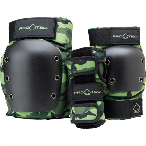 Pro-Tec Pads Street Adult 3-PK Pad Set Open - Camo - Skatewarehouse.co.uk