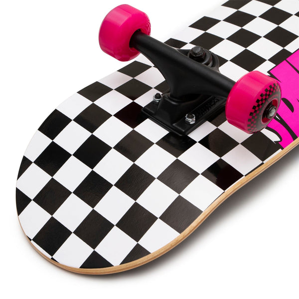 Speed Demons Checkers Black / Pink Complete Skateboard - 7.75