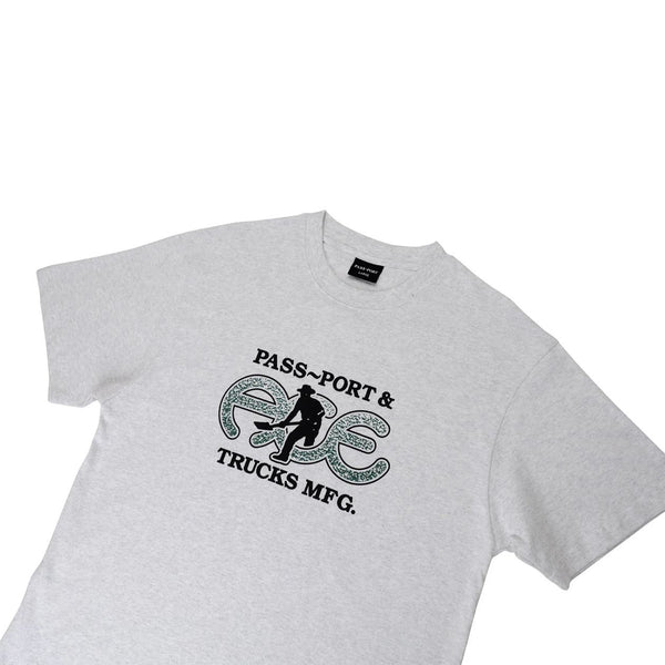 Ace x Passport 'Hammertone' Tee - Ash - Skatewarehouse.co.uk