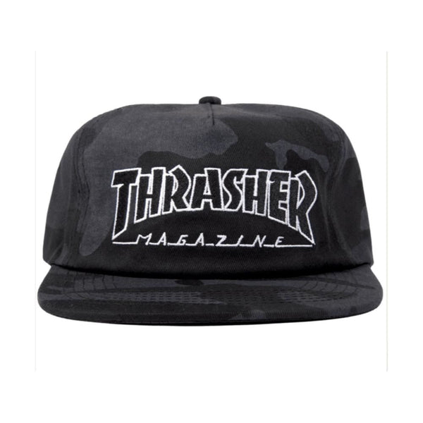 Thrasher Cap Outlined Snapback Camo - O/S - Skatewarehouse.co.uk