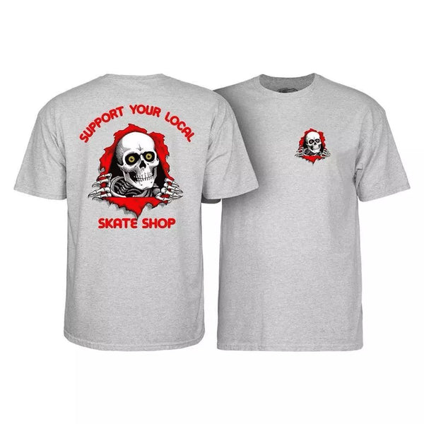 Powell Support Your Local Skate Shop Tee Sport Gray - S
