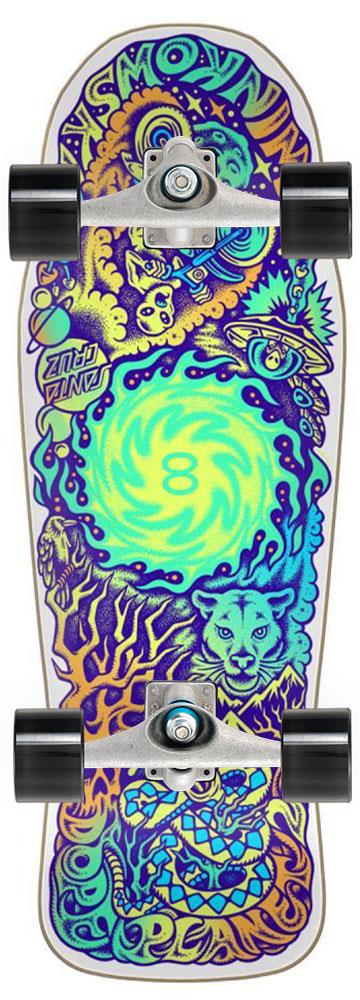 Santa Cruz VX Winkowski Dope Planet Shaped x Carver Custom Surf Skate Skateboard CX - 10.34