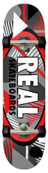 Real Hatched Oval Red Complete Skateboard - 8.0"