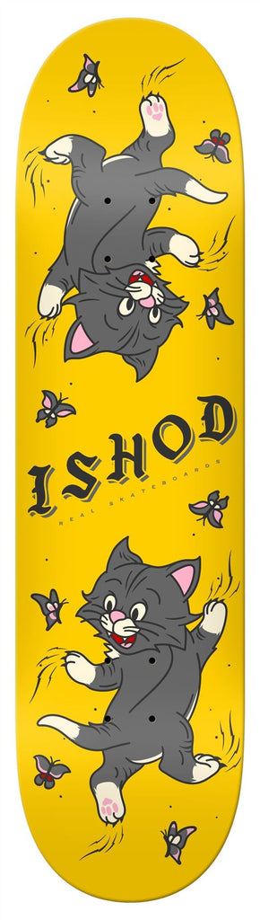 Real Ishod Kitten Scratch Twin Tail (Yellow) Skateboard Deck - 8.0"