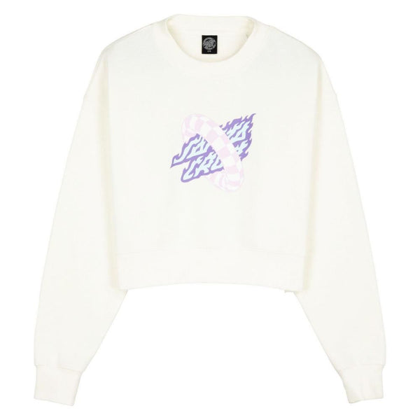 Santa Cruz Womens Crew Goal Flame Front - Off White - Skatewarehouse.co.uk