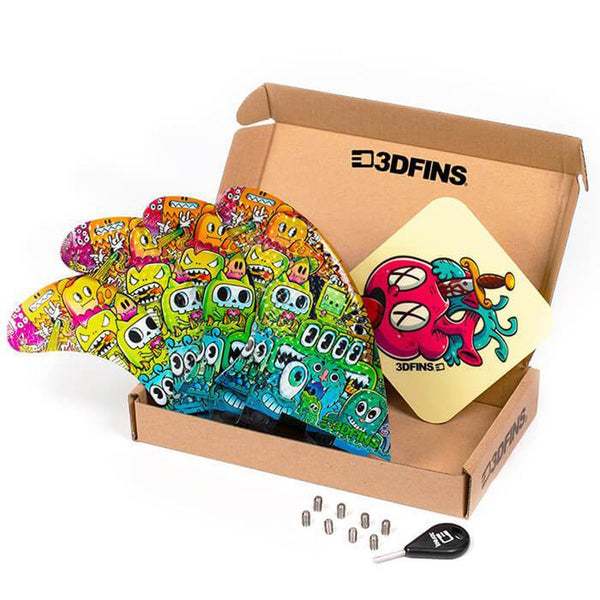 3D Fins - All Rounder Quad - Medium - Monsters (FCS1 / Futures)