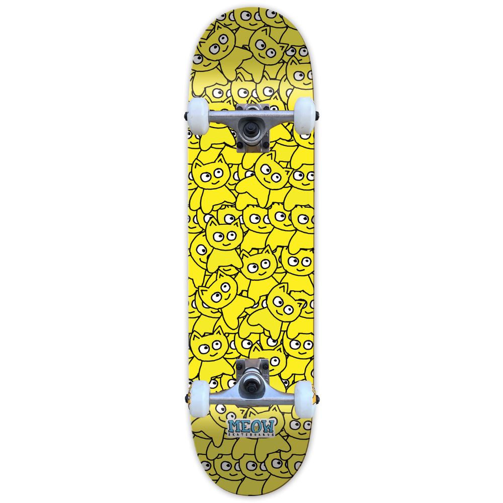 Meow Sticker Pile CMYK Yellow Complete Skateboard - 6.75"