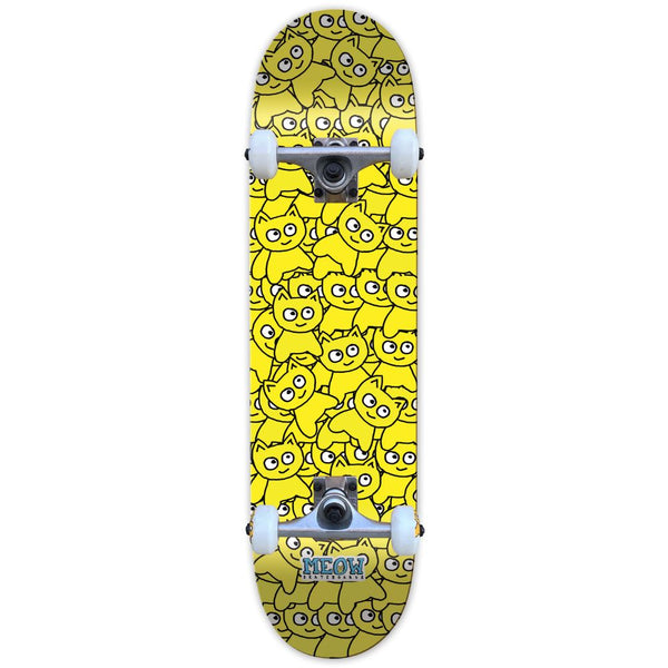 Meow Sticker Pile CMYK Yellow Complete Skateboard - 6.75