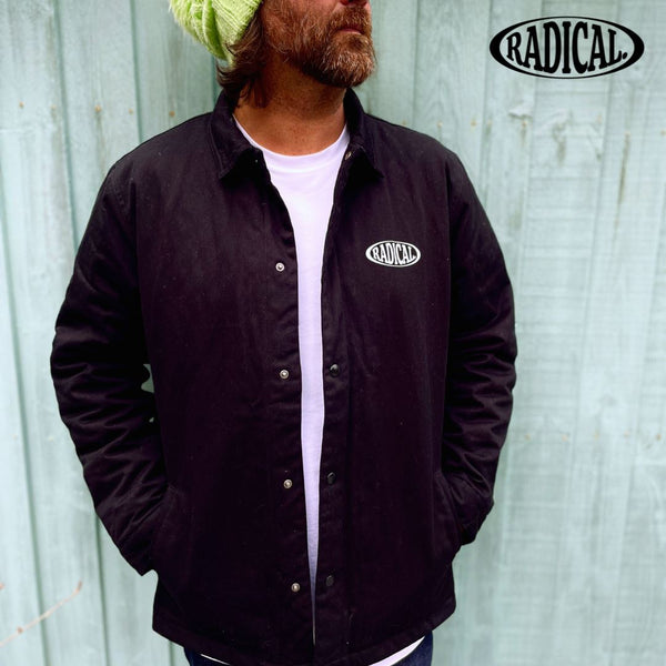 Radical. Oval Logo Canvas jacket - Black - Skatewarehouse.co.uk