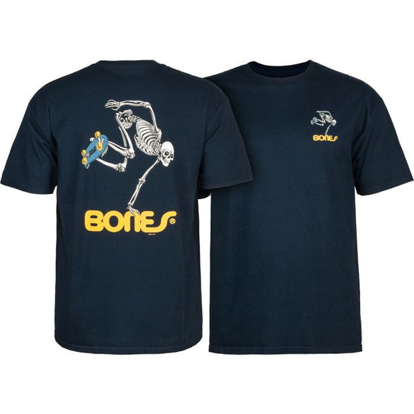 Powell Peralta Skateboarding Skeleton Tee Navy - Skatewarehouse.co.uk